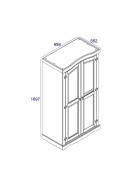 2 Door Wardrobe Grey
