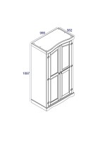 2 Door Wardrobe Grey