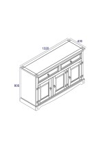 Wooden Sideboard in Grey 3 Doors
