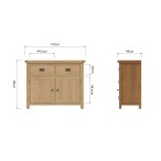 Oak 2 Door 2 Drawer Sideboard