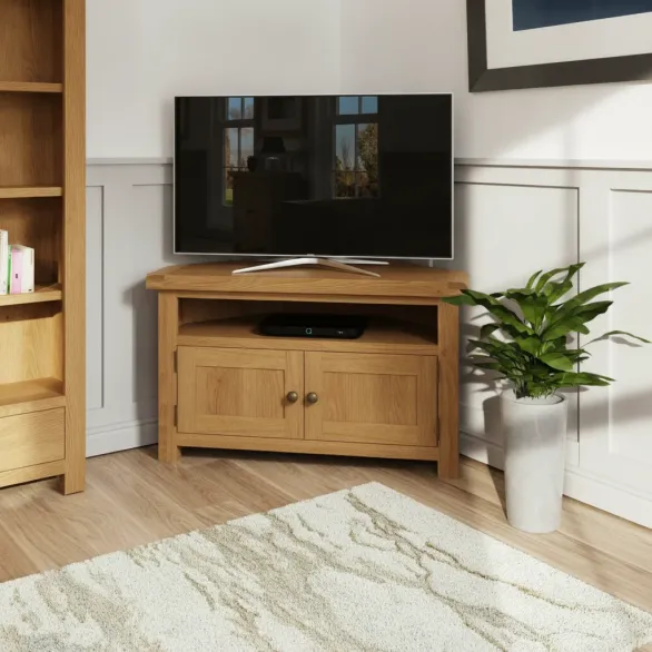 oak corner tv cabinet