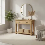 oak wood console table