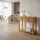 oak wood console table