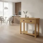 oak wood console table