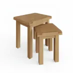 solid oak nest of 2 tables