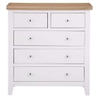 Modern Large Chest of Drawers White with Oak Top - Image 8