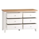 Stylish 6-Chest of Drawers White with Oak Top - Image 3