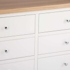 Stylish 6-Chest of Drawers White with Oak Top - Image 6