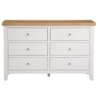 Stylish 6-Chest of Drawers White with Oak Top - Image 10