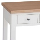 Stylish White Dressing Table with Oak Top and Spacious Drawers - Image 5