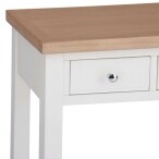 Stylish White Dressing Table with Oak Top and Spacious Drawers - Image 5