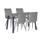 1.2m Concrete Table & 4 x CH66 Grey Chairs - Image 2