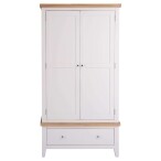2 Door Oak Wardrobe with Ivory White Painted Body and Oak Top - Image 11