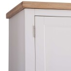 Contemporary 3 Door Wooden Wardrobe in Ivory White & Oak - Image 7