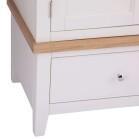 Contemporary 3 Door Wooden Wardrobe in Ivory White & Oak - Image 8