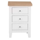Tall Bedside Cabinets White with Oak Top - Image 4