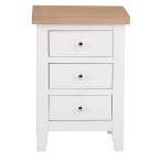 Tall Bedside Cabinets White with Oak Top - Image 4