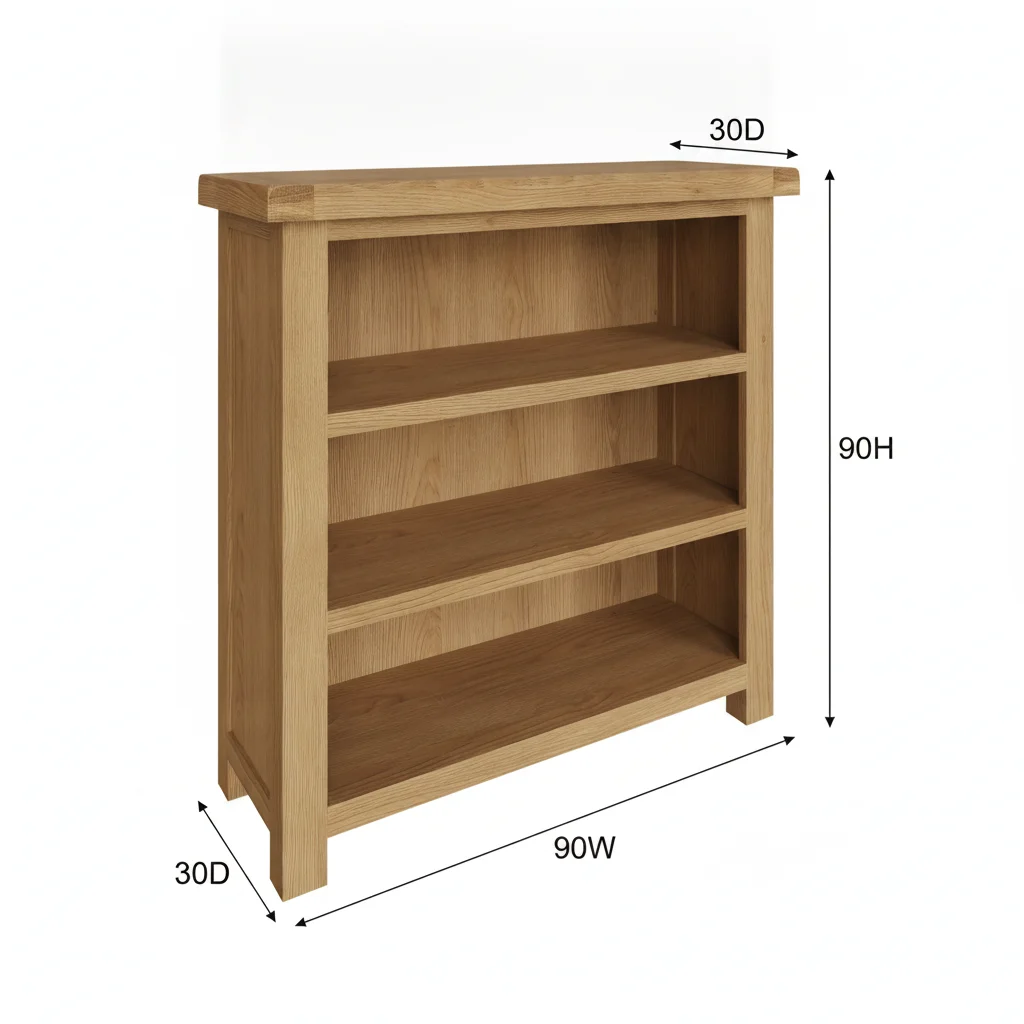 Low Oak Bookcase