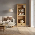 Oak Bookcase With Drawer
