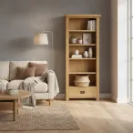 Oak Bookcase With Drawer