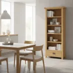 Oak Bookcase With Drawer