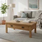Oak Coffee Table with Drawers