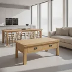 Oak Coffee Table with Drawers