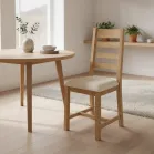 Oak and Fabric Dining Chairs