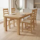 Oak and Fabric Dining Chairs