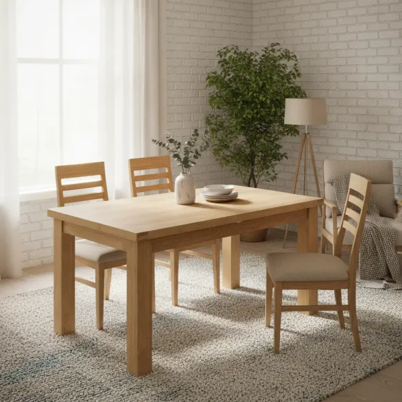 Square Oak Dining Table