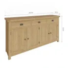 Extra Large Oak Sideboard 200cm