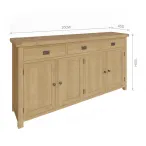 Extra Large Oak Sideboard 200cm