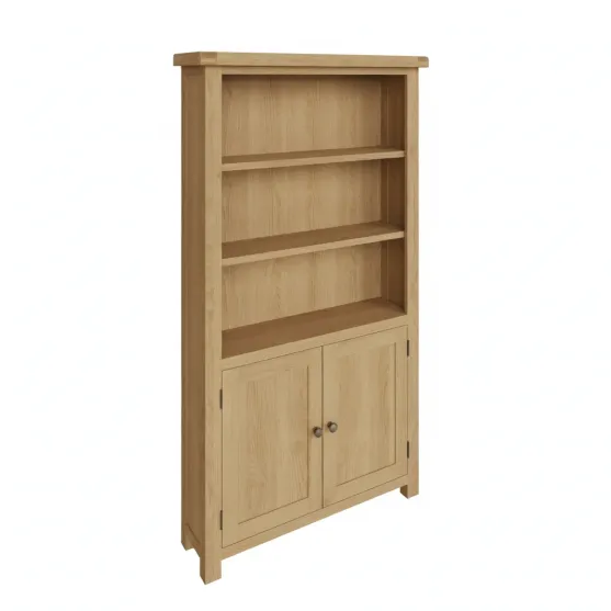 Oak Bookcase with Doors