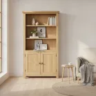 Oak Bookcase with Doors