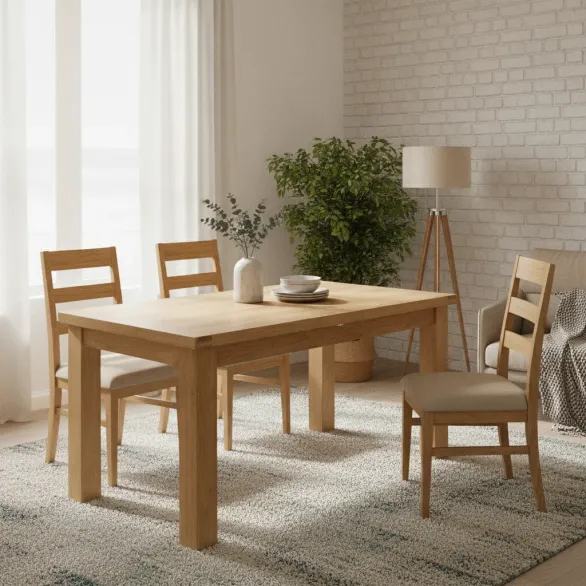 Oak Extending Dining Table 6-10