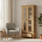 Oak Glass Display Cabinet