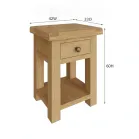 Oak Lamp Table with Drawer