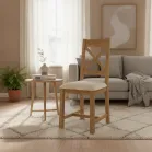 rustic oak dining chair