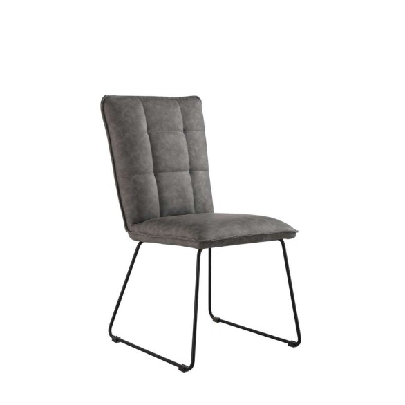 Panel Back Chair with Angled Legs - Grey