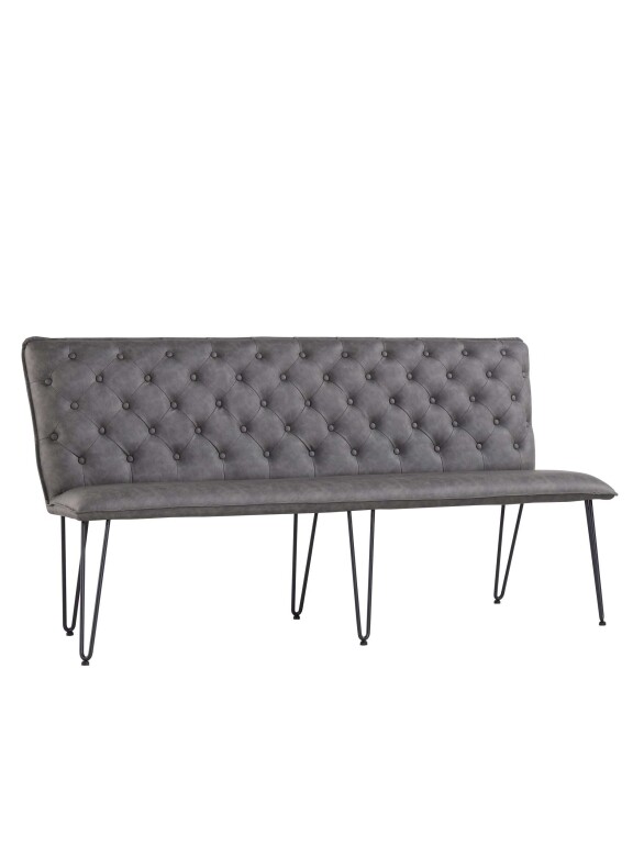 Bench 180cm Grey PU
