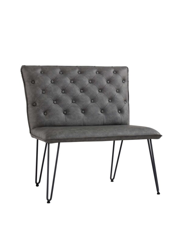 Bench 90cm Grey PU