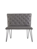 Bench 90cm Grey PU - Image 2