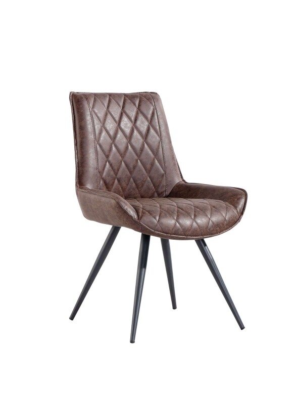 Dining Chair Brown PU