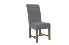 Fabric Dining Chair - Check Grey - Image 2