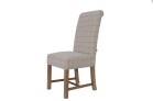 Scroll Back Dining Chair - Check Natural Wool - Image 3