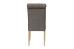 Fabric Button Back Chair with Scroll - Dark Grey - Image 5