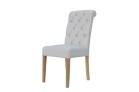 Fabric Button Back Chair with Scroll - Natural - Image 2