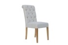Fabric Button Back Chair with Scroll - Natural - Image 3