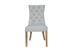 Curved Button Back Dining Chair - Natural - Image 2