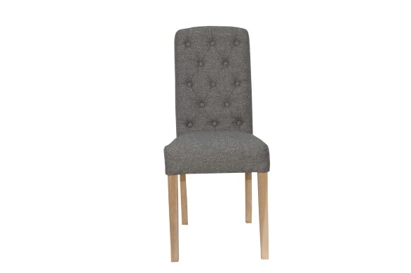 Button Back Upholstered Chair - Dark Grey